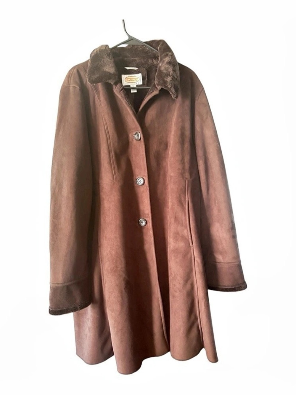 Talbots Brown Faux Shearling Coat Size XL-1980’s- 1990’s vintage